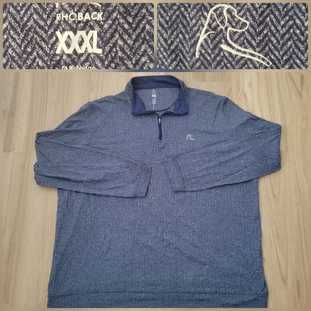 Rhoback Men's Herringbone Performance Quarter Zip Sweater Size 3XL WORN READ